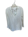 American Colors by Alex Lehr Size XS White Organic Cotton Long Sleeve Collar Top White / XS
