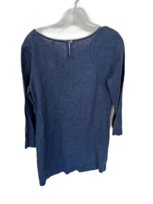 Nuthatch Size P Navy Linen Long Sleeve Front Pocket Dress Navy / P