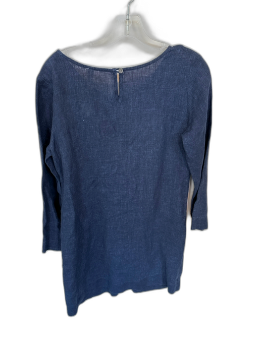 Nuthatch Size P Navy Linen Long Sleeve Front Pocket Dress Navy / P
