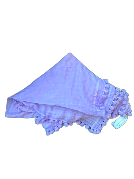 Matta Purple Silk Pom Pom Sarong scarf Purple / L