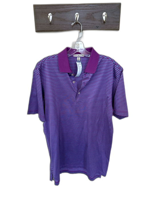 Peter Millar Size S Purple & Blue Print Cotton Striped Men's Polo Purple & Blue Print / S
