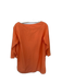 Odeeh Size 36/S Orange Cotton Long Sleeve Front Pockets Boatneck Dress Orange / 36/S