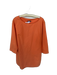 Odeeh Size 36/S Orange Cotton Long Sleeve Front Pockets Boatneck Dress Orange / 36/S