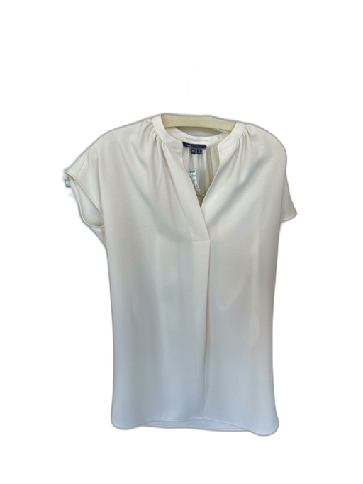 Vince Size XS Cream Polyester Short Balloon Sleeve Split Neck Dress Cream / XS