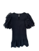 Cleobella Size XS Black Cotton Short Balloon Sleeve Swiss Dot Smocked Dress Black / XS