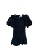 Cleobella Size XS Black Cotton Short Balloon Sleeve Swiss Dot Smocked Dress Black / XS