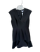 Carven Size 38 Black Polyester & Silk Sleeveless Drop Waist V Neck Dress Black / 38