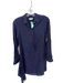 Ann Mashburn Size S Navy & Red Linen Long Sleeve Pinstripe Collar Buttons Dress Navy & Red / S