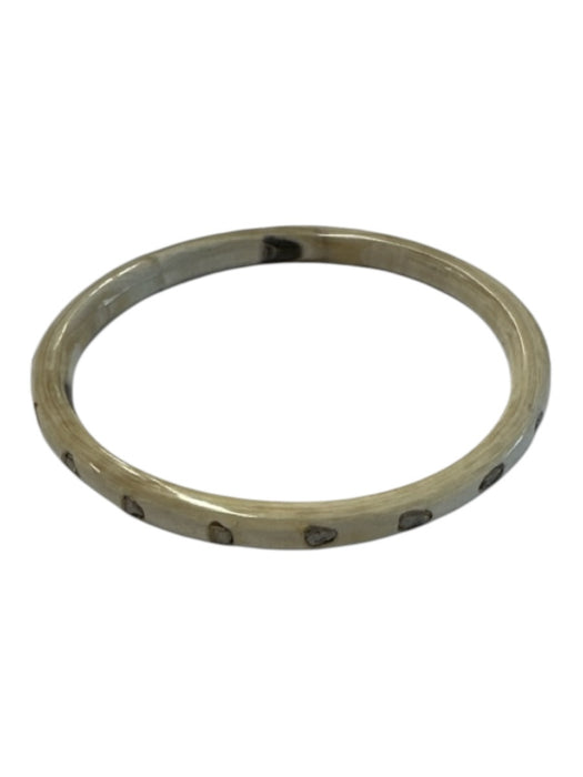 wTr When Tides Rise Ivory & Silver Bone Raw Diamonds Bangle Bracelet Ivory & Silver