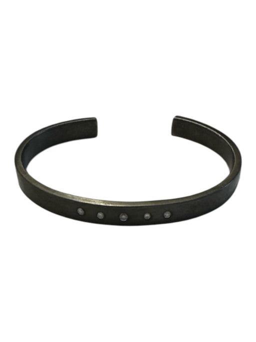 wTr When Tides Rise Gunmetal Sterling Silver Diamonds Cuff Bracelet Gunmetal