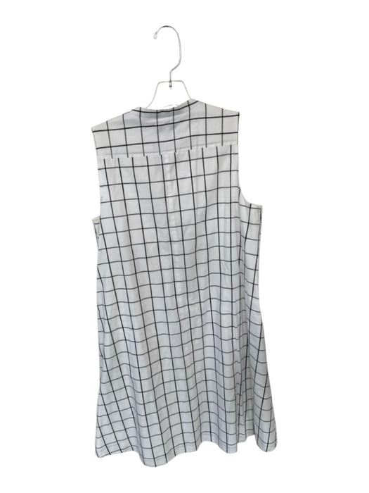 Madewell Size XS White & Gray Cotton Sleeveless Grid Dress White & Gray / XS