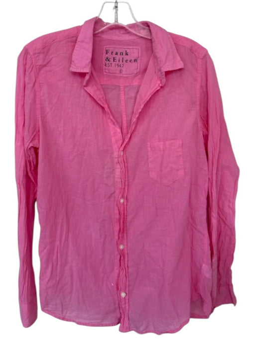 Frank & Eileen Size L Pink Cotton Long Sleeve Button Down Top Pink / L