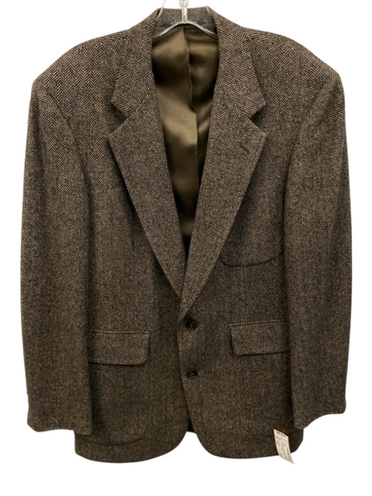 H Stockton Tan & Black Houndstooth 2 Button Men's Blazer Tan & Black / Est L