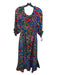 Saloni Size 10 Blue, Green & Multi Silk & Polyester Abstract Off Shoulder Dress Blue, Green & Multi / 10
