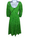 Carolina Herrera Size 6 Kelly Green Cotton Long Balloon Sleeve Eyelet Midi Dress Kelly Green / 6