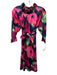 Abbey Glass Size M Pink, Black & Multi Print Polyester 3/4 Sleeve Back Zip Dress Pink, Black & Multi Print / M