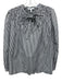 Derek Lam Size 6 Black & White Cotton Long Balloon Sleeve Vertical Stripes Top Black & White / 6