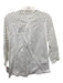 Pluto Size 38 White Cotton Long Sleeve Eyelet Sleeves Buttons & Collar Top White / 38