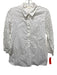 Pluto Size 38 White Cotton Long Sleeve Eyelet Sleeves Buttons & Collar Top White / 38