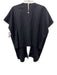 Recreo Size M Black & White Wool Faux Leather Trim Short Sleeve Neck wrap Top Black & White / M