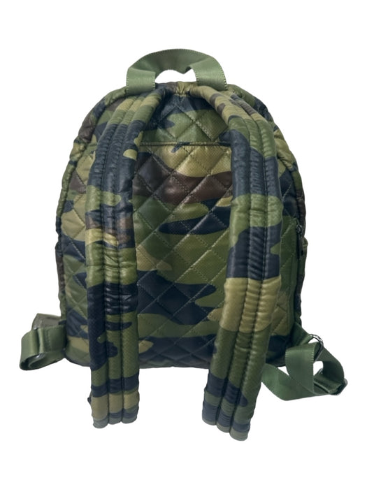 Oliver Thomas Green Nylon Puffed Quilted Camo Top Zip Bag Green / M