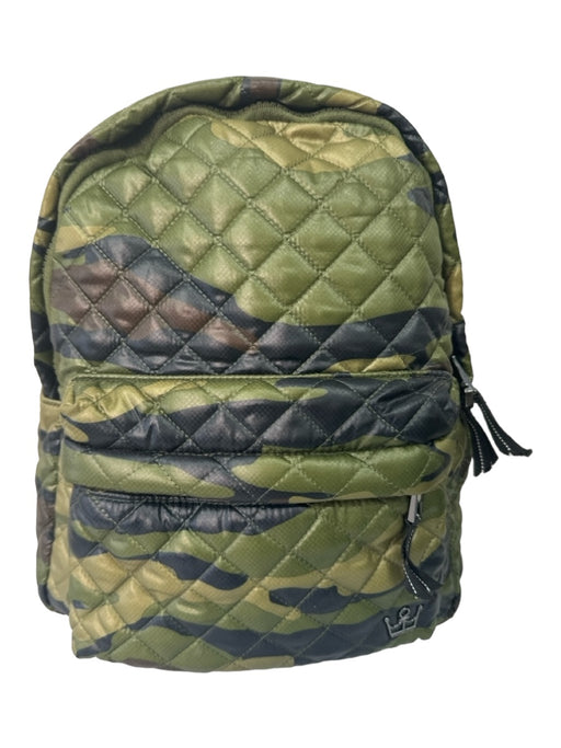 Oliver Thomas Green Nylon Puffed Quilted Camo Top Zip Bag Green / M