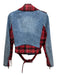 Alice + Olivia Jeans Size S Blue & Red Cotton Denim Plaid Zip Belted Jacket Blue & Red / S