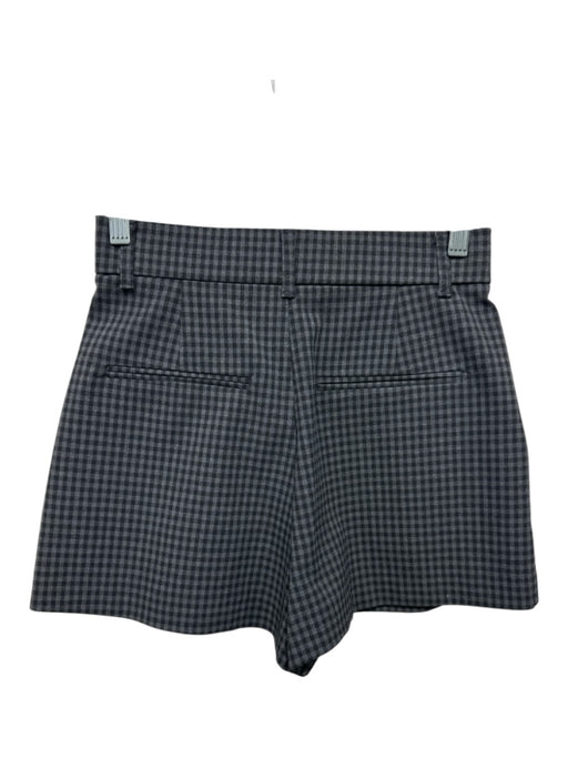 Zara Size XS Gray & Black Polyester Gingham hook & zip Pockets Shorts Gray & Black / XS