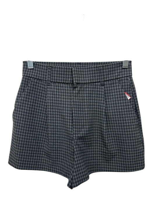 Zara Size XS Gray & Black Polyester Gingham hook & zip Pockets Shorts Gray & Black / XS