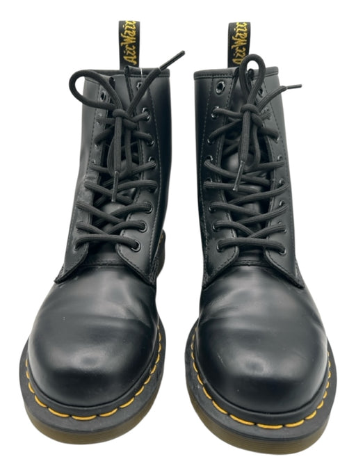 Dr Marten Shoe Size 8 Black Leather Combat Laces Boots Black / 8