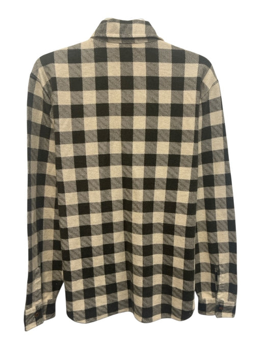 RRL Size S Gray & Beige Cotton Plaid Quarter Button Men's Long Sleeve Shirt Gray & Beige / S