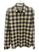 RRL Size S Gray & Beige Cotton Plaid Quarter Button Men's Long Sleeve Shirt Gray & Beige / S