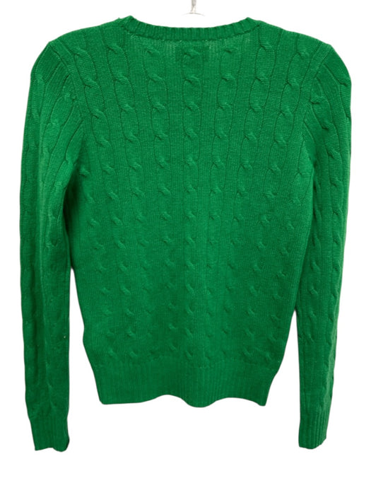 Polo Ralph Lauren Size XL Green Cashmere Crew Neck Cable Knit Sweater Green / XL