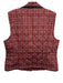 Faconnable Size L Red, Navy, White Polyester Diamond Quilted Plaid Collar Vest Red, Navy, White / L