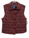 Faconnable Size L Red, Navy, White Polyester Diamond Quilted Plaid Collar Vest Red, Navy, White / L