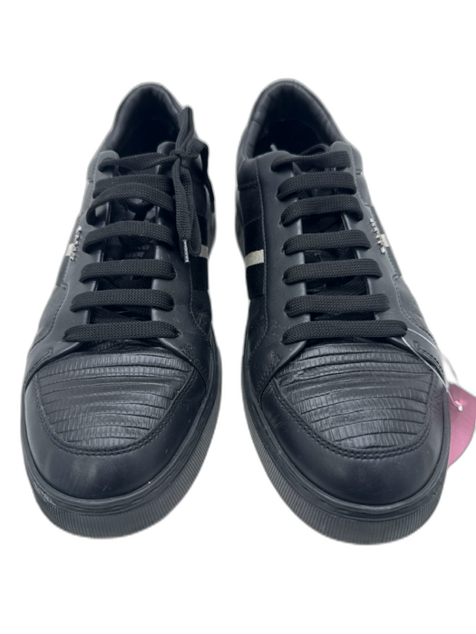 Bally Shoe Size 11 Black Leather Embossed Sneaker Men's Shoes Black / 11