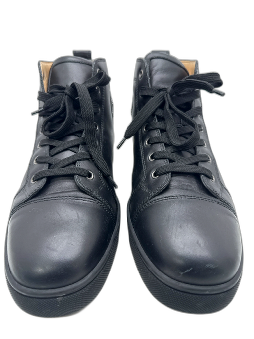 Christian Louboutin Shoe Size 44 Black Leather Solid Sneaker Men's Shoes Black / 44