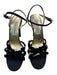 Dolce & Gabbana Shoe Size 40 Black & Gold Velvet & Satin Floral Sandal Pumps Black & Gold / 40