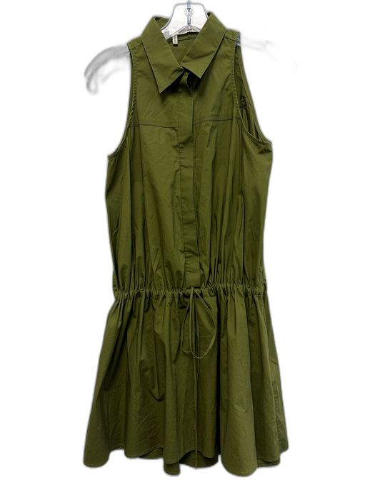 Derek Lam 10 Crosby Size 6 Hunter Green Cotton Silk Sleeveless Above Knee Dress Hunter Green / 6