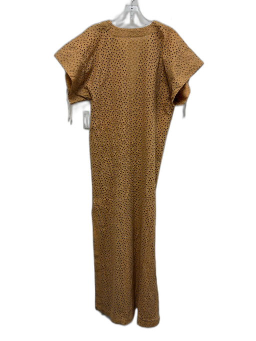 Marysia Size M Tan & White Cotton Short Sleeve Eyelet Lace Detail Tunic Dress Tan & White / M
