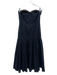Veronica Beard Size 4 Navy Linen Strapless Princess Seams Drop Waist Midi Dress Navy / 4