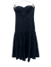 Veronica Beard Size 4 Navy Linen Strapless Princess Seams Drop Waist Midi Dress Navy / 4