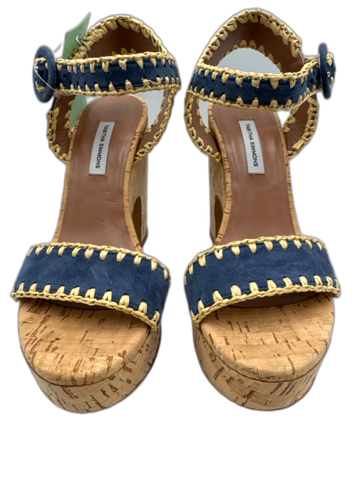 Tabitha Simmons Shoe Size 38 Sable Suede Cork Base Platform Ankle Buckle Sandals Sable / 38