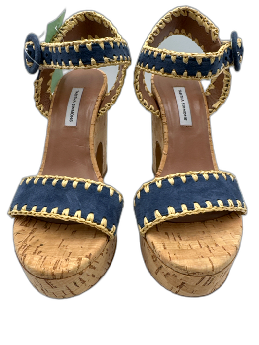 Tabitha Simmons Shoe Size 38 Sable Suede Cork Base Platform Ankle Buckle Sandals Sable / 38