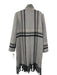 Club Monaco Size S Gray & Black Wool Blend Tartan Fringe Coat Gray & Black / S