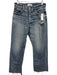 Moussy Size 27 Blue Cotton High Rise Wide Leg Flare Raw Hem Jeans Blue / 27