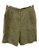 Loulou Studio Size M Green Linen High Rise Pleat Wide Leg Shorts Green / M