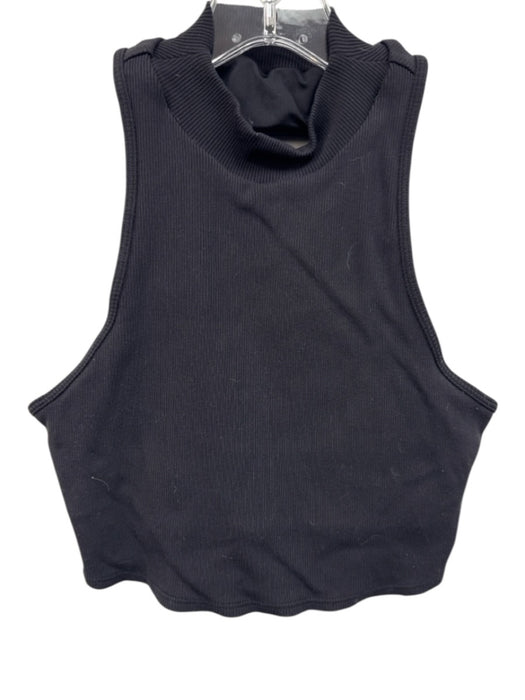 Alo Size M Black Polyester Blend Sleeveless Ribbed Athletic Top Black / M