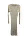 Loulou Studio Size XS Cream Silk & Cotton Ribbed Collared Long Sleeve Maxi Dress Cream / XS