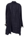 Alaia Size 44/12 Navy Cotton Collar Button Down eyelet Long Sleeve Dress Navy / 44/12